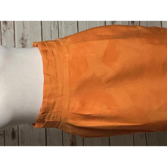 Ann Taylor office siren orange linen-blend paperbag pencil skirt Size 8P - Picture 2 of 10